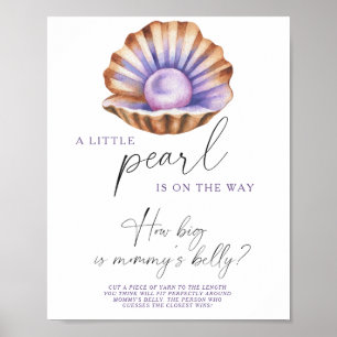 Affiche Baby shower Perle Quelle est la taille du ventre d