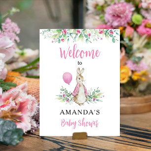 Affiche Baby shower Peter Rabbit Bienvenue