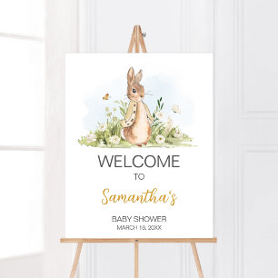 Affiche Baby shower Peter Rabbit Bienvenue