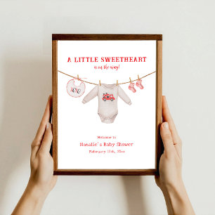 Affiche Baby shower petit amour Valentine Garçon