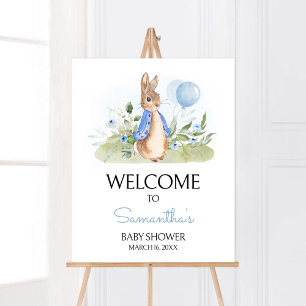 Affiche Baby shower petit Peter Rabbit Bienvenue