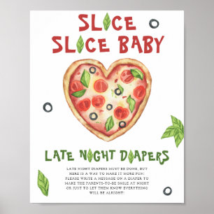 Affiche Baby shower pizza - couches tardives