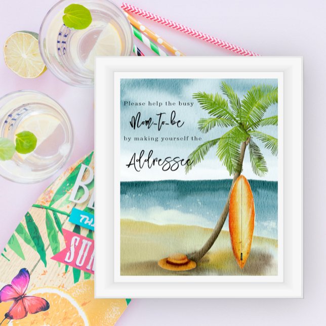 Affiche Baby shower plage - future maman destinataire (Créateur téléchargé)