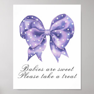 Affiche baby shower pois à l'arc - bébés doux