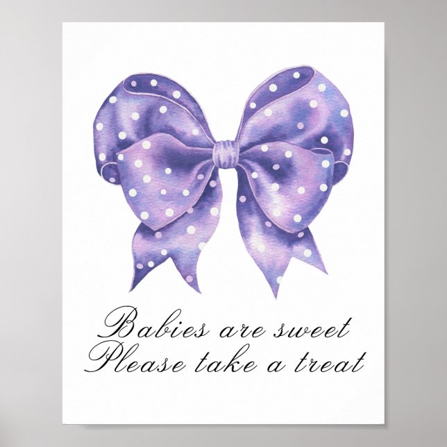 Affiche baby shower pois à l'arc - bébés doux (Devant)