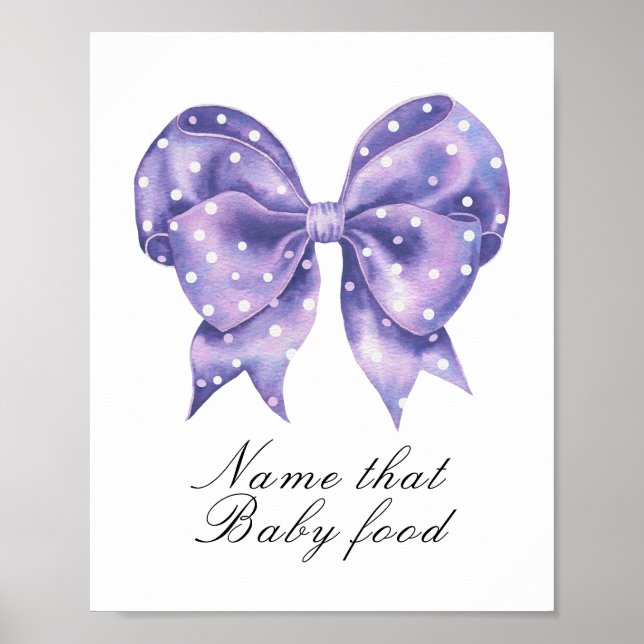 Affiche baby shower pois à l'arc - nourriture pour bébé (Devant)