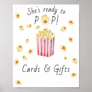 Affiche Baby-shower popcorn - Cartes et Cadeaux