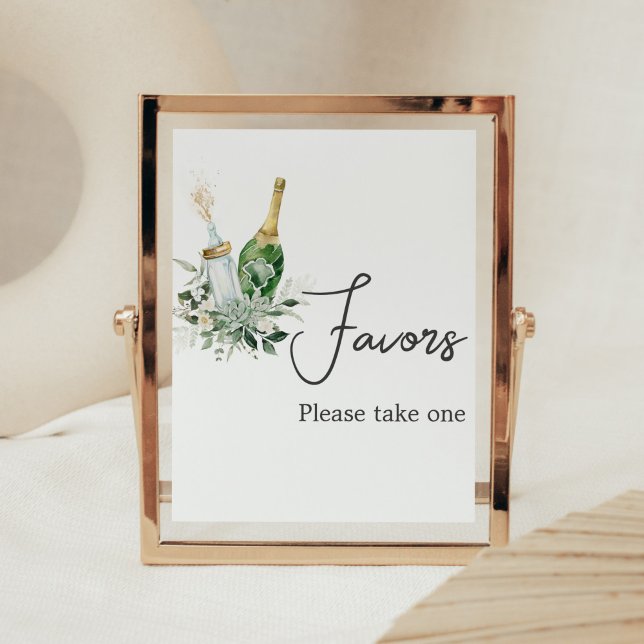 Affiche Baby shower Poppin' Bottles Faveurs (Poppin' Baby Bottles Baby Shower Favors Sign)