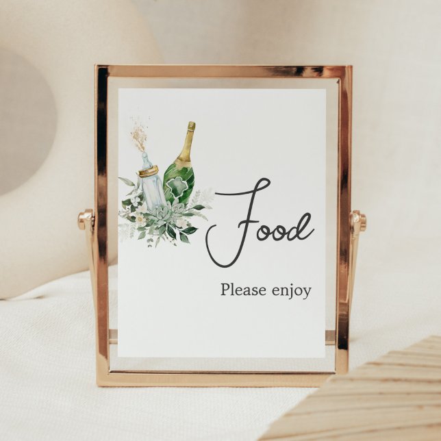 Affiche Baby shower Poppin' Bouteilles (Poppin' Baby Bottles Baby Shower Food Sign )