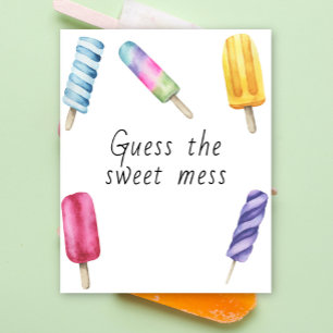 Affiche Baby shower Popsicle - devinez le doux gâchis