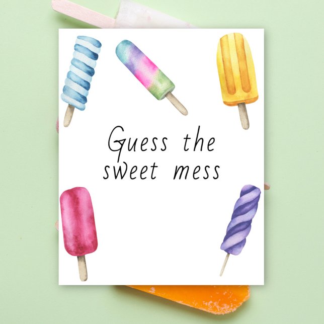 Affiche Baby shower Popsicle - devinez le doux gâchis (Créateur téléchargé)