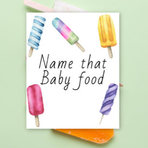 Affiche Baby shower Popsicle - nom de cet aliment pour béb