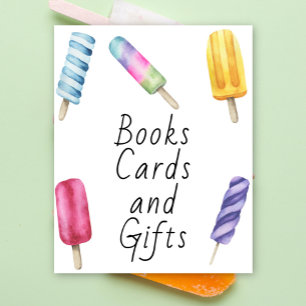 Affiche Baby shower populaire - livres, cartes et cadeaux