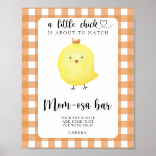 Affiche Baby shower poulet - Bar Momosa