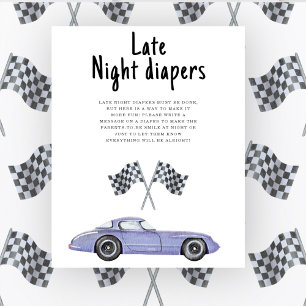 Affiche Baby-shower pour bébé pilote de course Couches de 