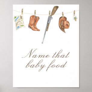 Affiche Baby shower pour chasseur - nommez cette nourritur