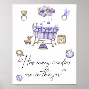 Affiche Baby shower pour nouveau-né - devinez combien de b