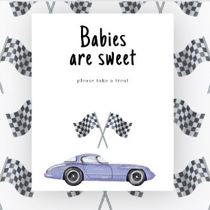 Affiche Baby shower pour voiture de course - Les bébés son
