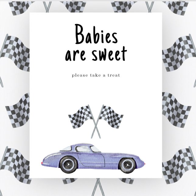 Affiche Baby shower pour voiture de course - Les bébés son (Créateur téléchargé)