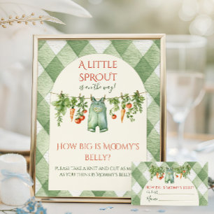 Affiche Baby-Shower Pousses Rustiques Comme le Ventre de M