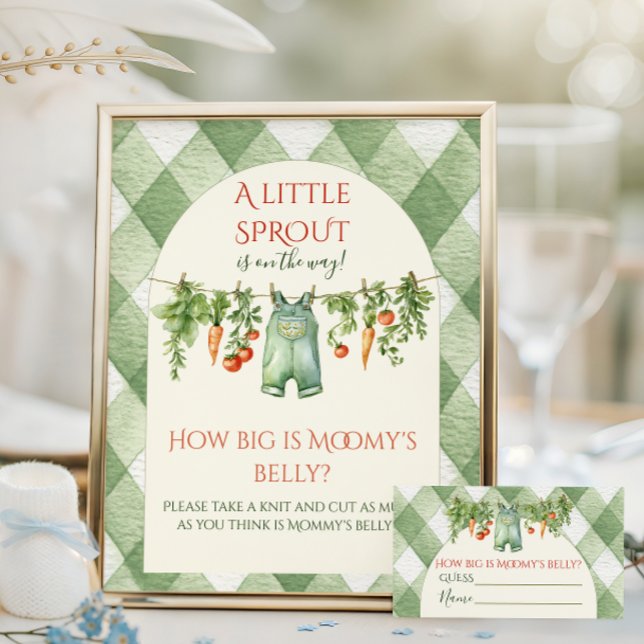 Affiche Baby-Shower Pousses Rustiques Comme le Ventre de M (Créateur téléchargé)