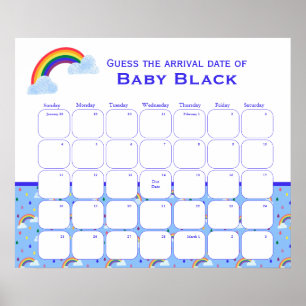 Affiche Baby shower Rainbow Storm Devine La Date D'Échéanc