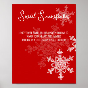 Affiche Baby shower Red Snowflakes Traitements Panneau de