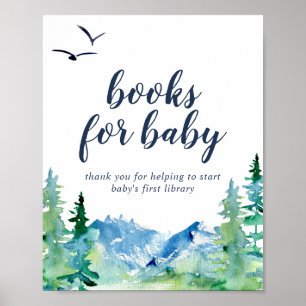 Affiche Baby shower Rocky Mountain Livres pour bébé Signal