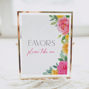 Affiche Baby shower rose Citrus Faveurs Signal
