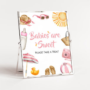 Affiche Baby shower rose éclaboussé Les bébés sont doux