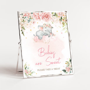 Affiche Baby shower rose Floral Les bébés sont doux