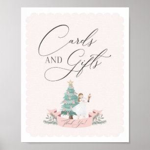 Affiche baby shower rose noisette cartes et signes cadeaux