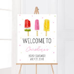 Affiche Baby shower rose Popsicle Bienvenue<br><div class="desc">Faites de votre événement spécial avec ce Baby shower de fille avec notre Affiche de bienvenue mignonne et joliment imprimable avec adorable thème de Baby shower Sweets. Téléchargez,  personnalisez et créez des souvenirs durables avec cette touche parfaite pour votre fête joyeuse ! BS786</div>
