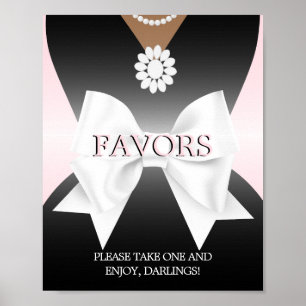 Affiche Baby shower rose Tiffany Faveurs Signer l'affiche