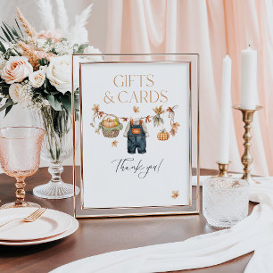 Affiche Baby shower Rustic Automne Citrouille Carte Cadeau