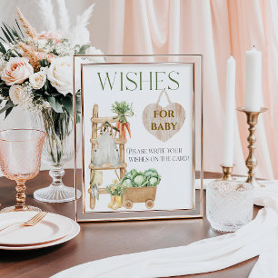 Affiche Baby shower rustique de ferme cultivé localement