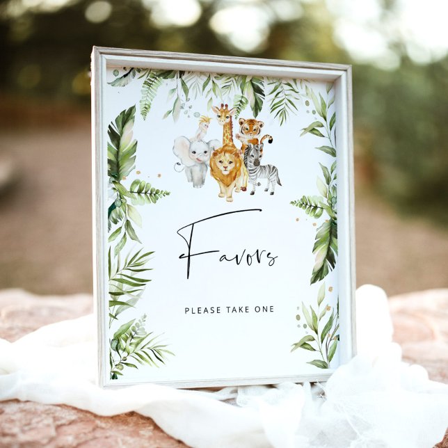 Affiche Baby shower Safari animaux (Créateur téléchargé)