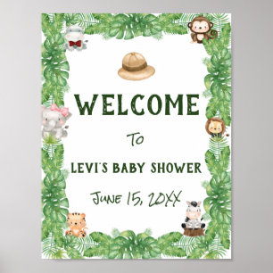 Affiche Baby shower Safari Bienvenue