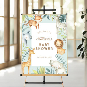 Affiche Baby shower Safari garçon signe de bienvenue