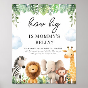 Affiche Baby shower Safari - Le ventre de maman