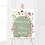 Affiche Baby shower Sage Green Baby Bloom Bienvenue<br><div class="desc">Faites de votre événement un événement spécial avec ce Baby shower Boho avec notre Affiche de bienvenue mignonne et joliment imprimable avec l'adorable thème Baby in Bloom Baby shower. Téléchargez,  personnalisez et créez des souvenirs durables avec cette touche parfaite pour votre fête joyeuse ! BS676</div>