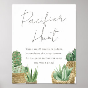Affiche Baby shower simple de chasse au pacifique Succulen