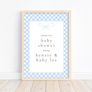 Affiche Baby shower simple et moderne avec plan bleu