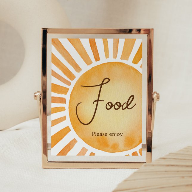 Affiche Baby shower solaire (A Little Ray of Sunshine Baby Shower Food Sign)