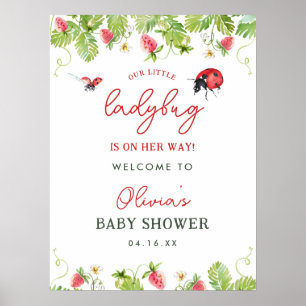 Affiche Baby shower Spring Little Ladybug Girl Welcome