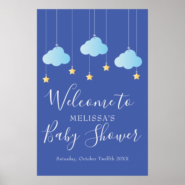 Affiche Baby Shower / Sprinkle Bienvenue Twinkle Twinkle (Devant)