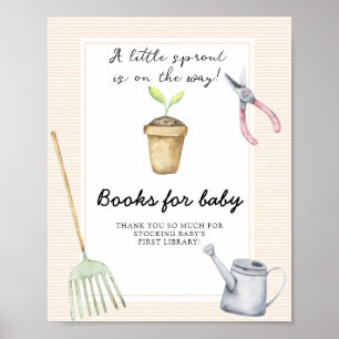 Affiche Baby shower Sprout - livres pour bébé