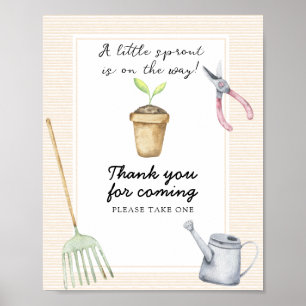 Affiche Baby shower Sprout - Merci pour venir