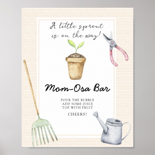 Affiche Baby shower Sprout - Momosa bar (Devant)