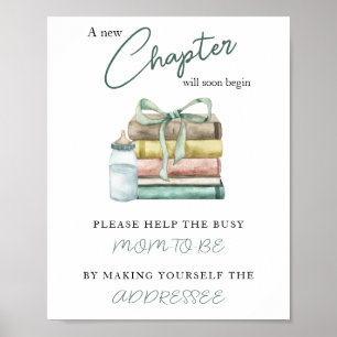 Affiche Baby shower Storybook - Aidez la maman à être occu